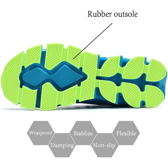 Women Sky Blue Slip-On Walking Running Shoes Blade Sneaker Non-Slip Comfort - Picture 6 of 8